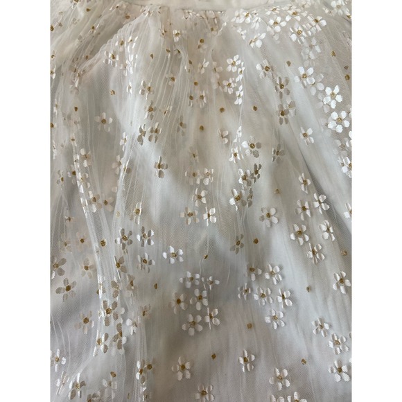 Lulus Daisy Floral Tulle Twist Back Skater Mini Dress White* Size Small WD29 - Picture 11 of 13